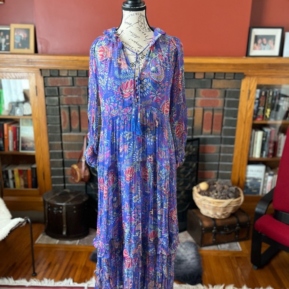 The Marais Printed Chiffon Maxi Dress by Anthropologie - Picture 2 of 3